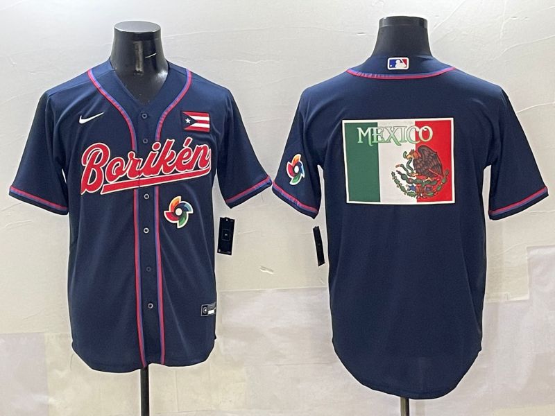 Men Puerto Rico Blank Blue Joint Name 2025 Nike MLB Jersey style 11